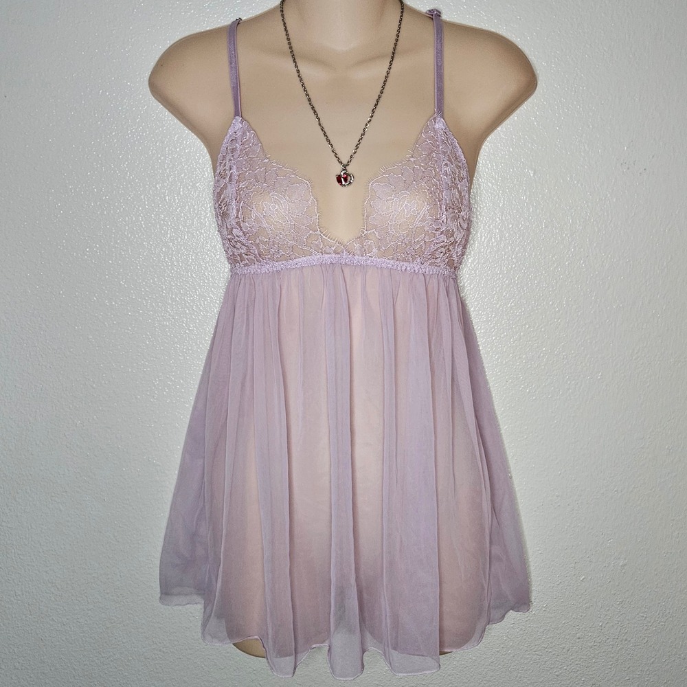 Victoria's Secret Lavender Lace Racerback Babydoll Chemise